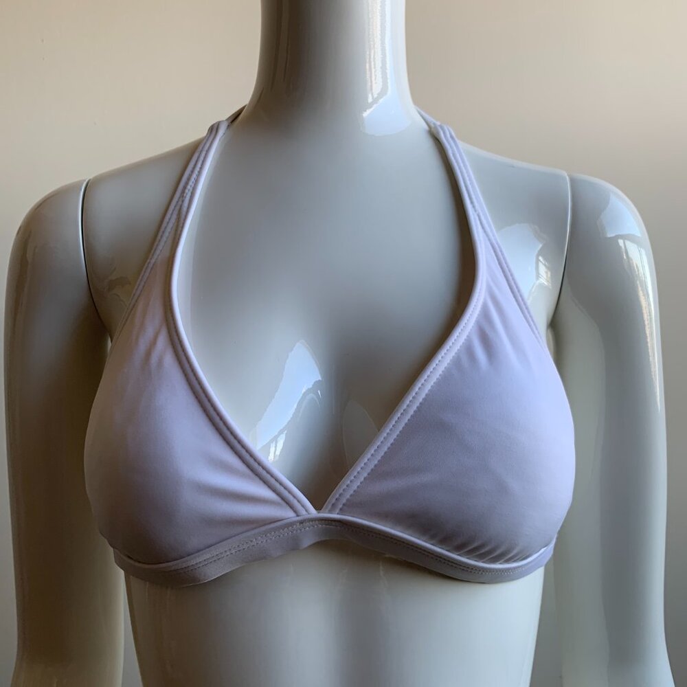 Billabong solid white halter bikini top medium
